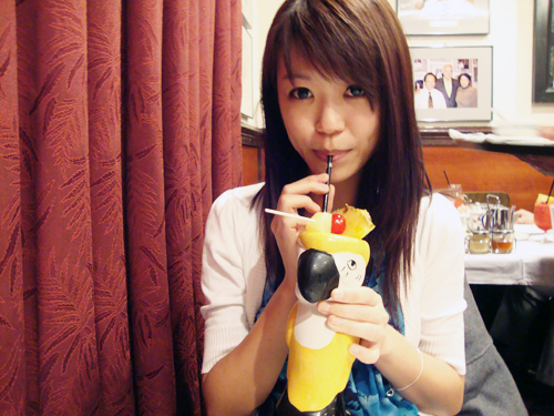 pina colada in a parrot!