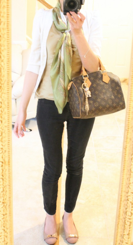 ootd: gold and green for spring