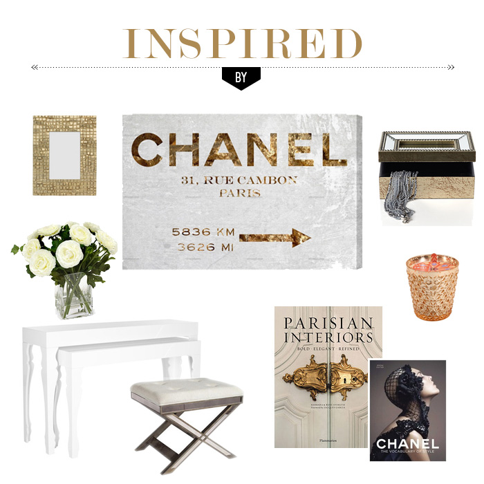 room decor inspired by Oliver Gal Chanel art
