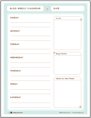 Free printable blog calendar