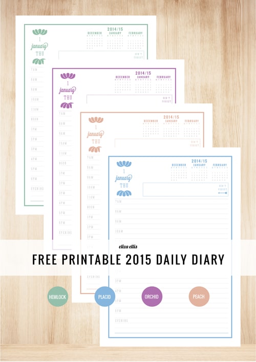 Free Printable 2015 Planner from Eliza Ellis
