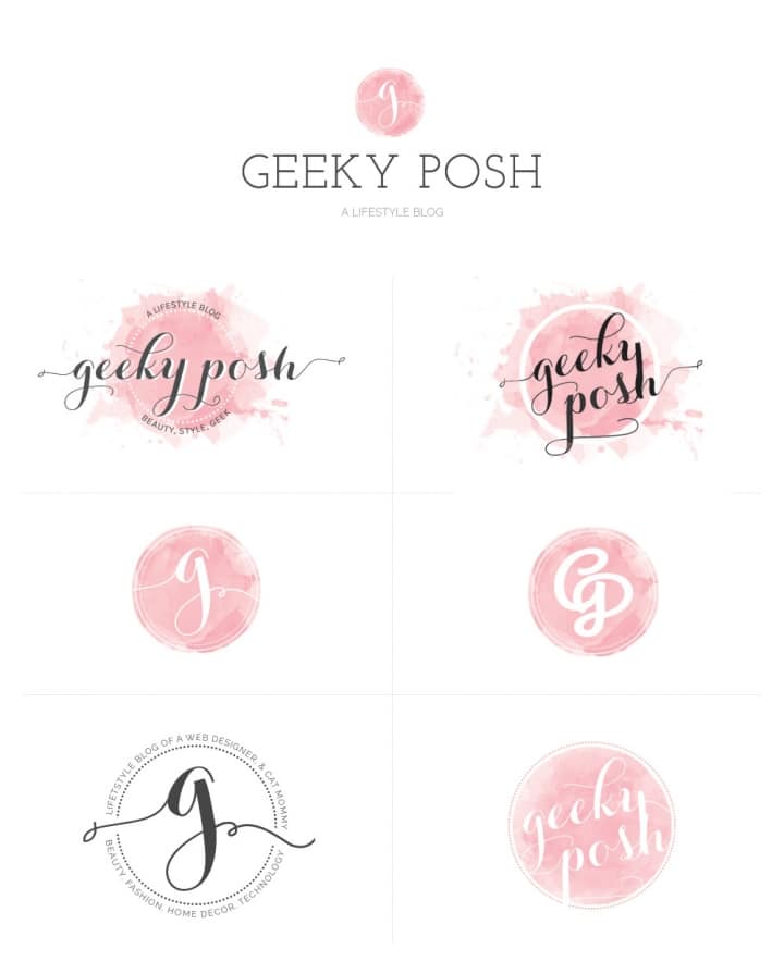 rebranding Geeky Posh - logo variations
