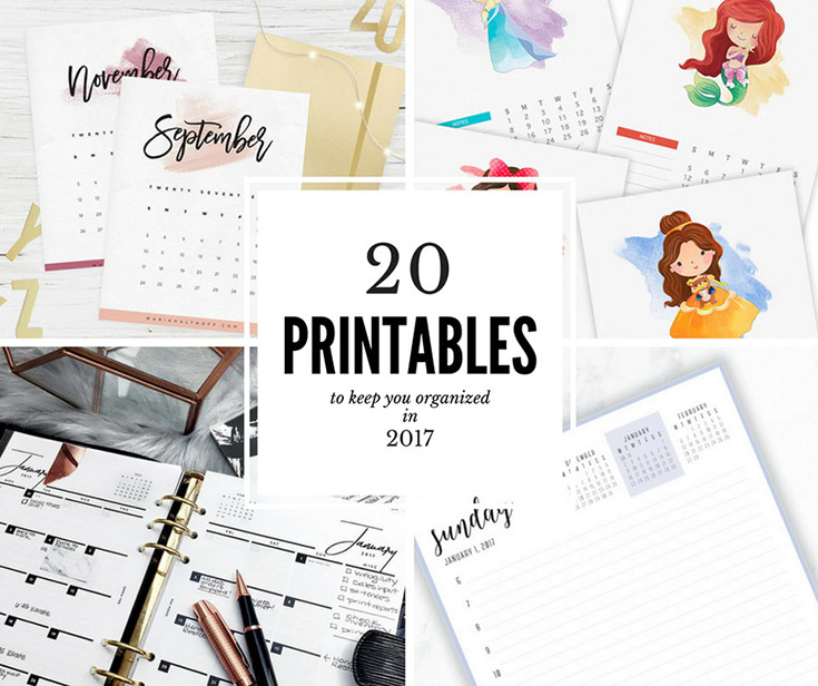 20 free printables to stay organized in 2017