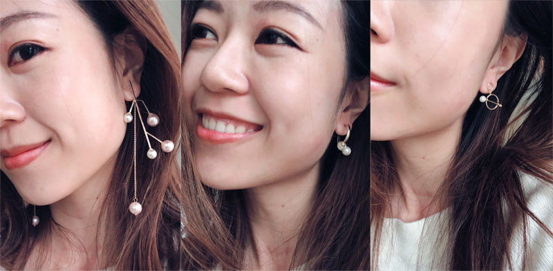 Geometric Gold + Pearl Earrings