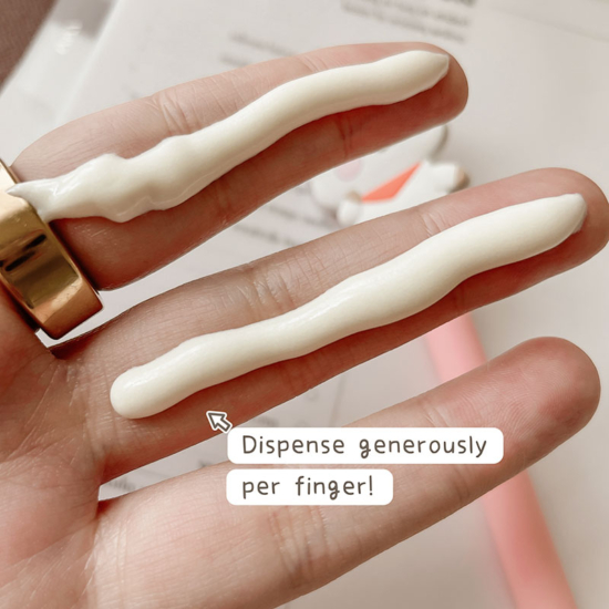 two finger sunscreen method