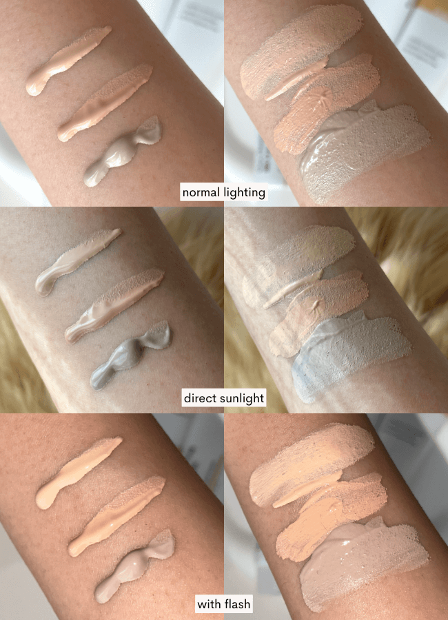 Purito BB Cream shade 13, 15, 21 swatches